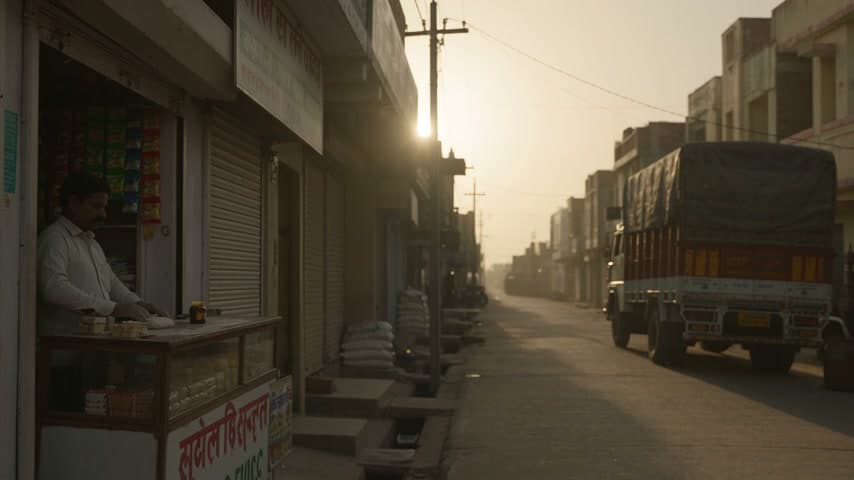 Shopkeeper standing at their shop