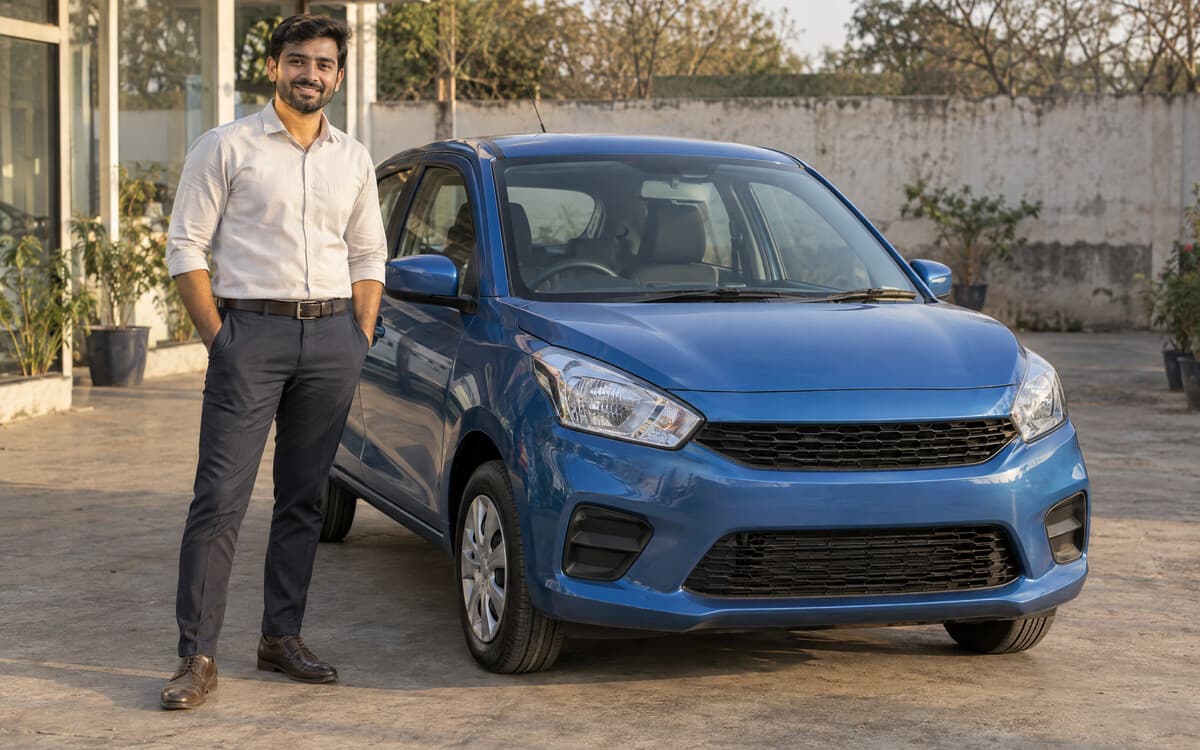 Customer with a new car or two-wheeler